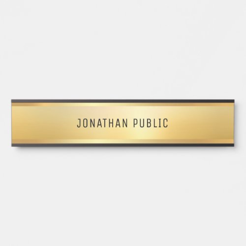 Faux Gold Modern Minimalist Glamour Template Door Sign