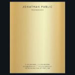 Faux Gold Modern Minimalist Simple Professional Letterhead<br><div class="desc">Faux Gold Modern Minimalist Simple Professional Elegant Template Letterhead.</div>