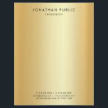 Faux Gold Modern Minimalist Simple Professional Letterhead<br><div class="desc">Faux Gold Modern Minimalist Simple Professional Elegant Template Letterhead.</div>