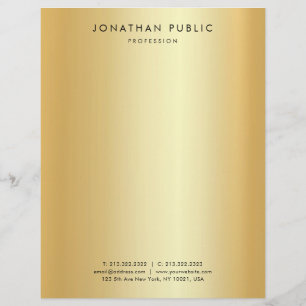 Faux Gold Modern Minimalist Simple Professional Letterhead