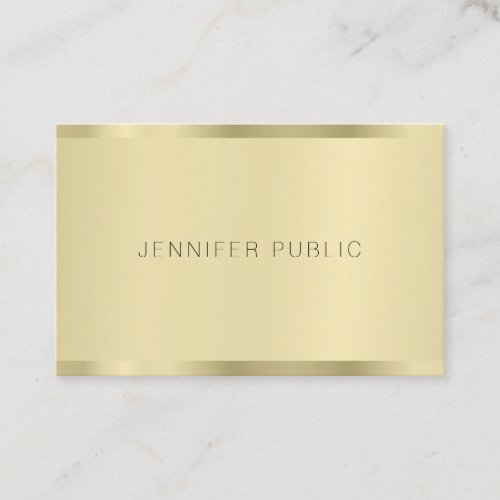 Faux Gold Modern Minimalist Template Elegant Sleek Business Card