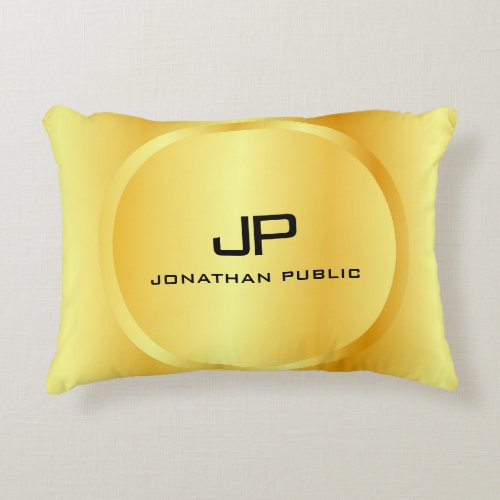 Faux Gold Modern Monogram Template Elegant Accent Pillow