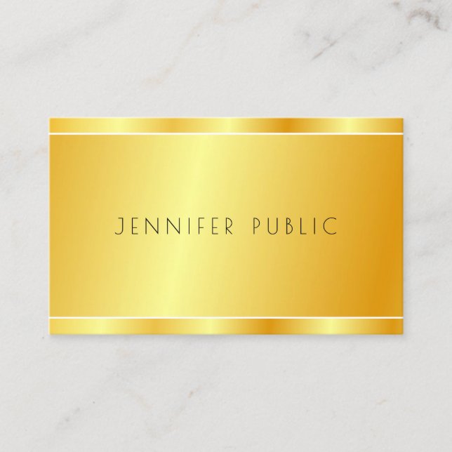 Faux Gold  Modern Professional Elegant Template Business Card (Front)