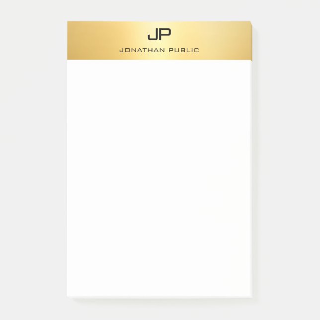 Faux Gold Modern Professional Elegant Template Post-it Notes (Front)