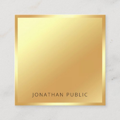 Faux Gold Modern Professional Glamorous Template Square Business Card