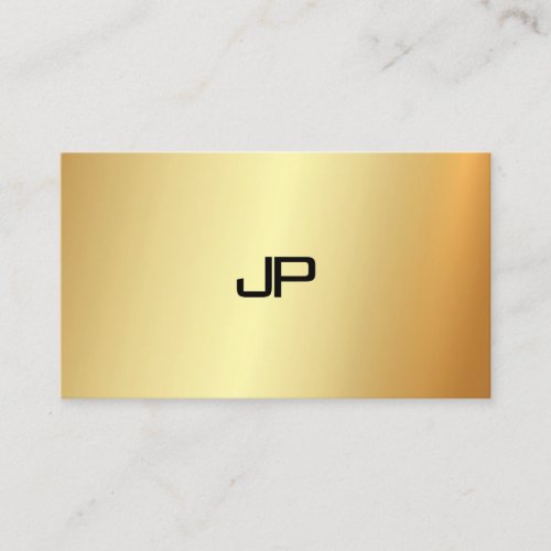 Faux Gold Modern Professional Monogram Elegant Business Card