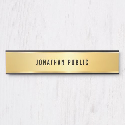 Faux Gold Modern Simple Stylish Template Long Door Sign