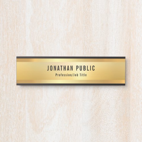 Faux Gold Modern Template Glamorous Trendy Door Sign