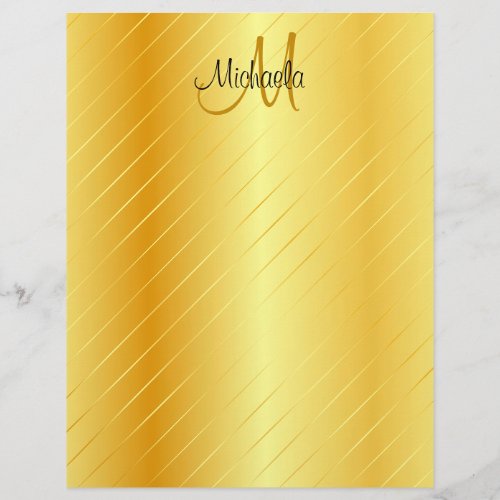 Faux Gold Monogram Elegant Modern Template Letterhead