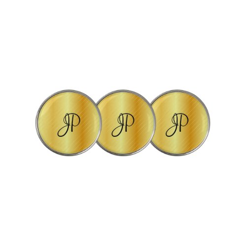 Faux Gold Monogram Elegant Template Modern Golf Ball Marker