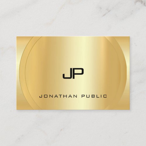 Faux Gold Monogram Glamorous Modern Luxurious Business Card