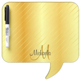 Faux Gold Monogram Modern Elegant Template Dry Erase Board