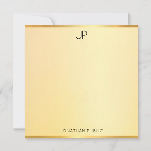 Faux Gold Monogram Modern Simple Elegant Template
