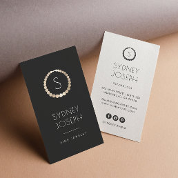 Faux Gold Monogram Necklace Logo | Jewelry Business Card