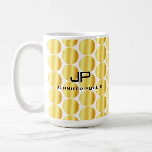 Faux Gold Monogram Personalized Template Coffee Mug