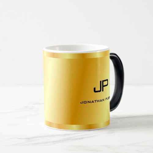 Faux Gold Monogram Personalized Template Magic Mug