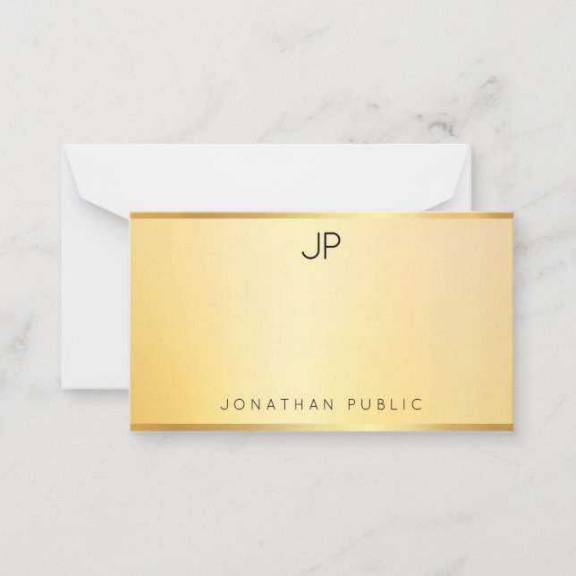 Faux Gold Monogram Template Modern Minimalist (Front)