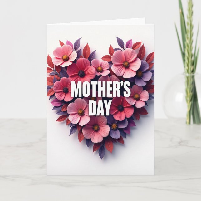 Faux Gold Mothers Day Heart Card (Front)