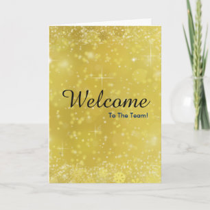 Faux Gold New Employee Welcome Card