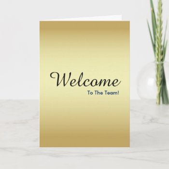 Faux Gold New Employee Welcome Card by sunbuds at Zazzle