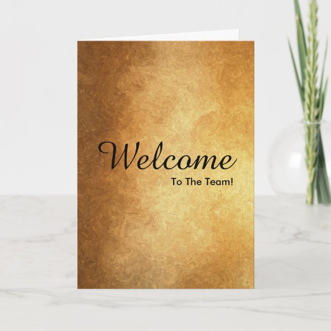 Faux Gold New Employee Welcome Card (Front)