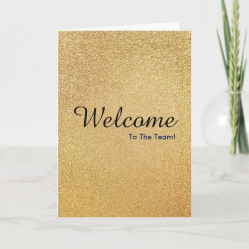 Faux Gold New Employee Welcome Card