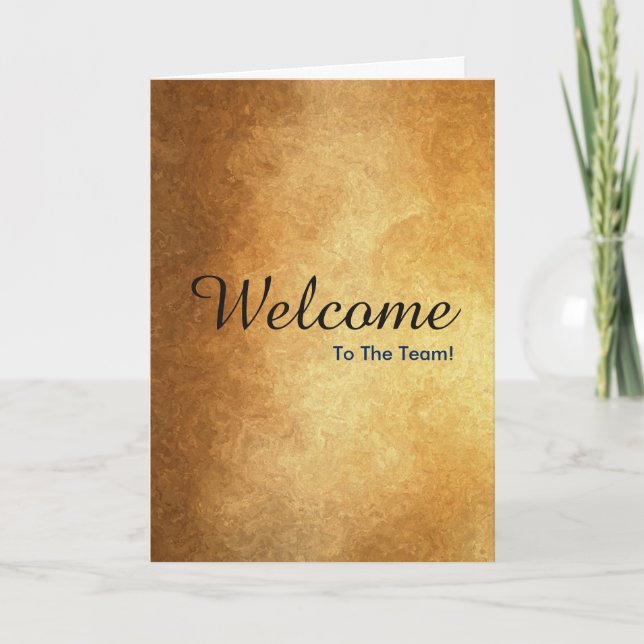 Faux Gold New Employee Welcome Card (Front)