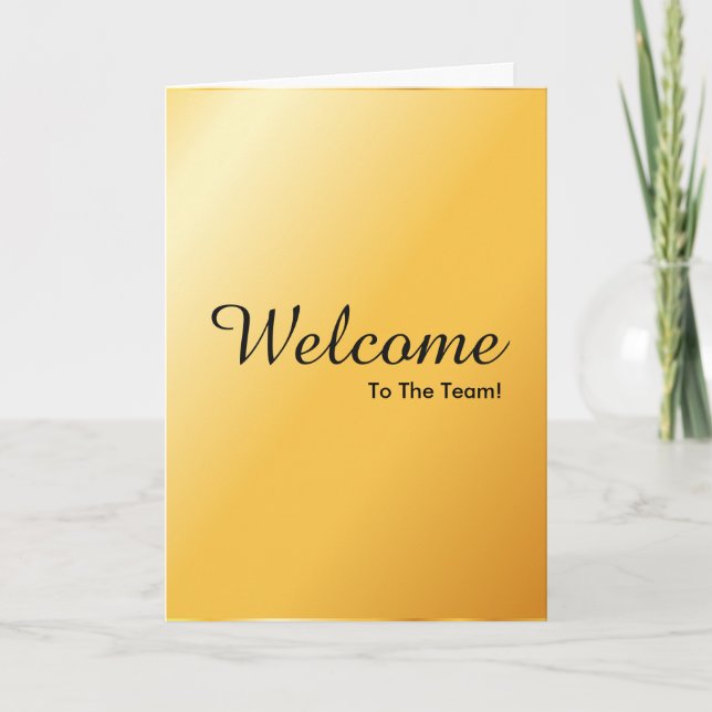 Faux Gold New Employee Welcome Card (Front)