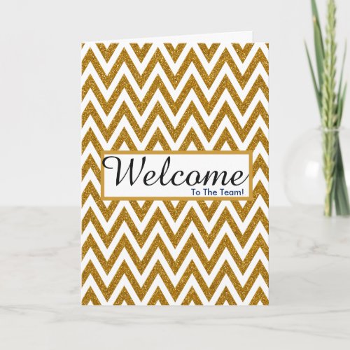 Faux Gold New Employee Welcome Card