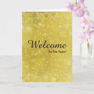 Faux Gold New Employee Welcome Card