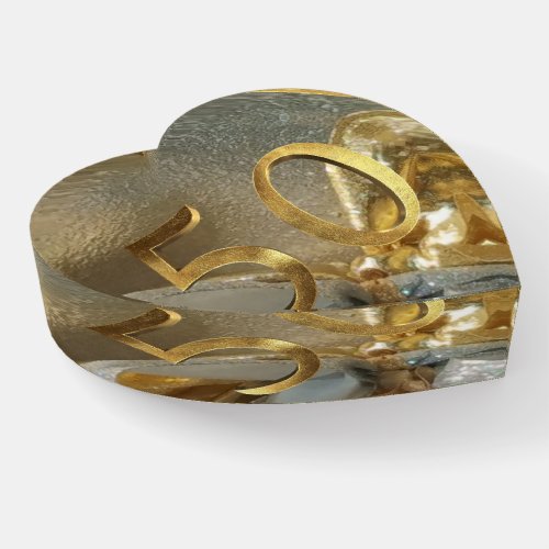 Faux Gold Number 50 50th Anniversary Paperweight