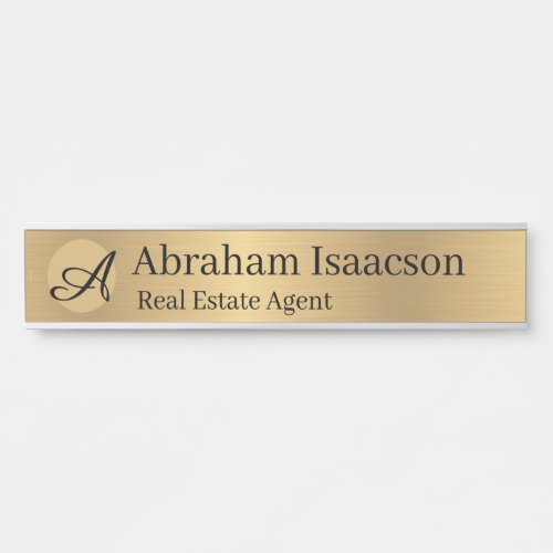 Faux Gold Office Door Sign Name Plate Real Estate