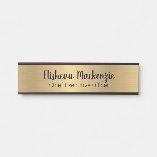 Faux Gold Office Door Sign Signs  Name Plate (Front)