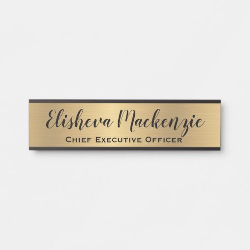 Faux Gold Office Door Sign Signs Name Plate | Zazzle
