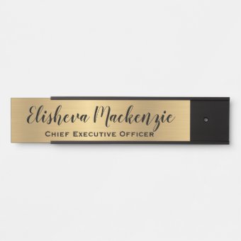 Faux Gold Office Door Sign Signs Name Plate | Zazzle