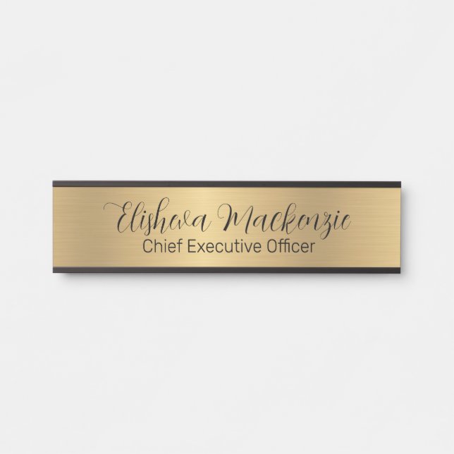 Faux Gold Office Door Sign Signs  Name Plate (Front)