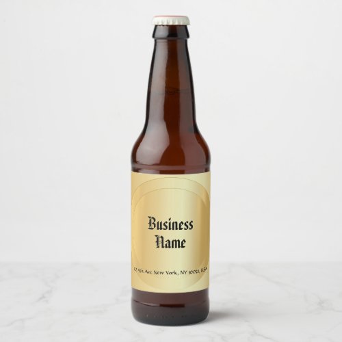 Faux Gold Old Style Calligraphy Script Template Beer Bottle Label