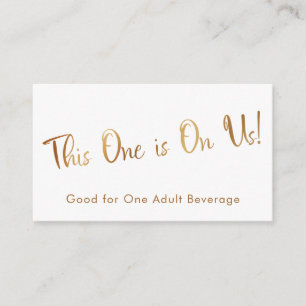 Faux Gold on White Drink Tickets Insert Cards