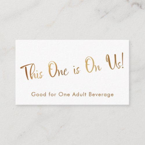 Faux Gold on White Drink Tickets Insert Cards