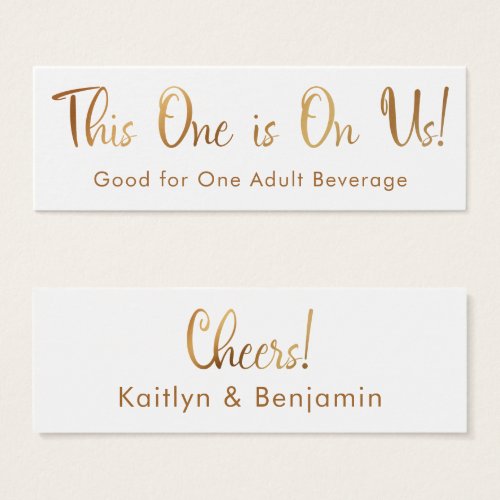 Faux Gold on White Drink Tickets Insert Cards
