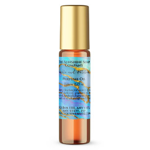 Faux Gold & Opal Stone Perfume Roller Bottle label