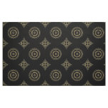 Faux Gold Ornaments on Black Background Pattern Fabric
