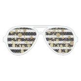 Faux Googly Eye Graphic Aviator Sunglasses 
