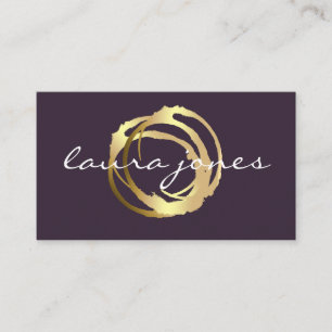 Faux Gold Painted Circle Designer Business Card