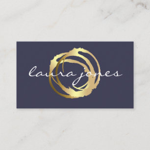 Faux Gold Painted Circle Designer Business Card