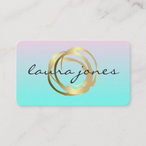 Faux Gold Painted Circle Designer Business Card