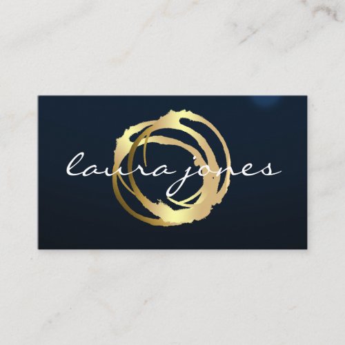 Faux Gold Painted Circle Designer Business Card