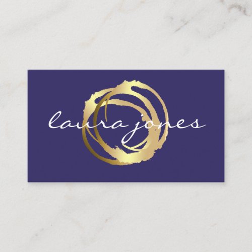 Faux Gold Painted Circle Designer Business Card