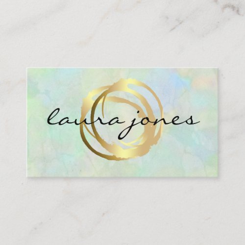 Faux Gold Painted Circle Designer Business Card