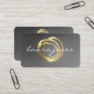 Faux Gold Painted Circle Designer Business Card